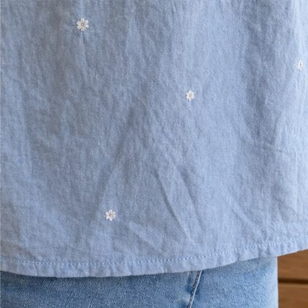 Navy Button Blouse - Picture 6 of 6
